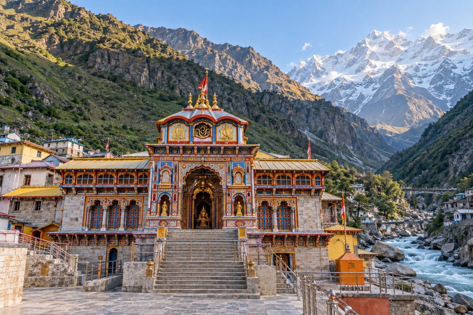 Badrinath Temple in the Alaknanda Valley