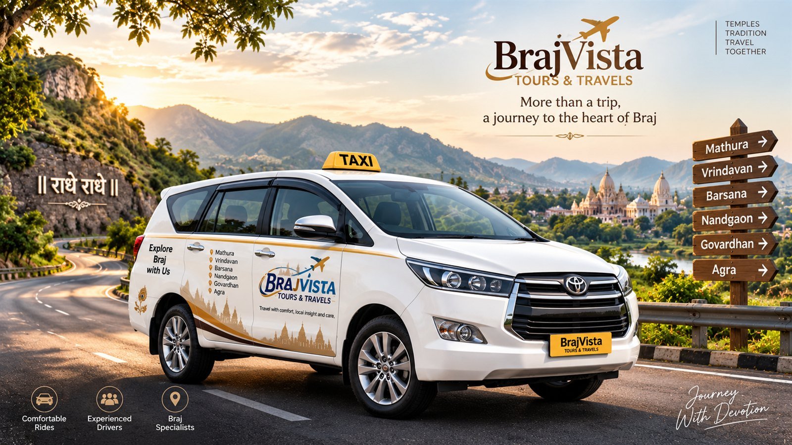 BrajVista Tours & Travels private taxi for Braj travel