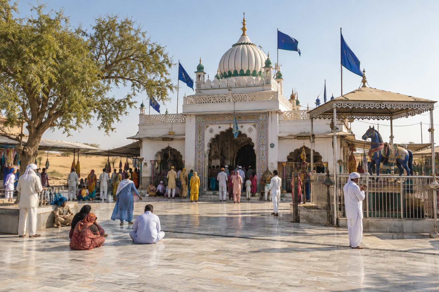 Gogamedi shrine and pilgrimage courtyard in Rajasthan