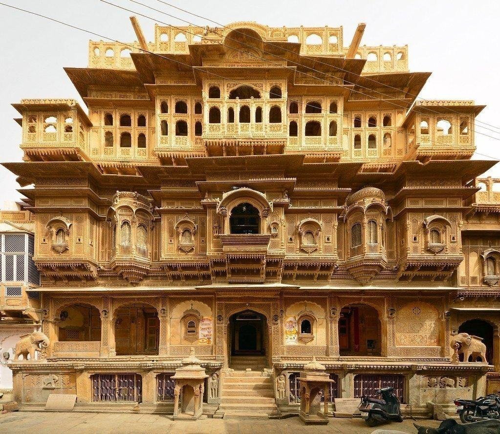Historic golden street and haveli in Jaisalmer