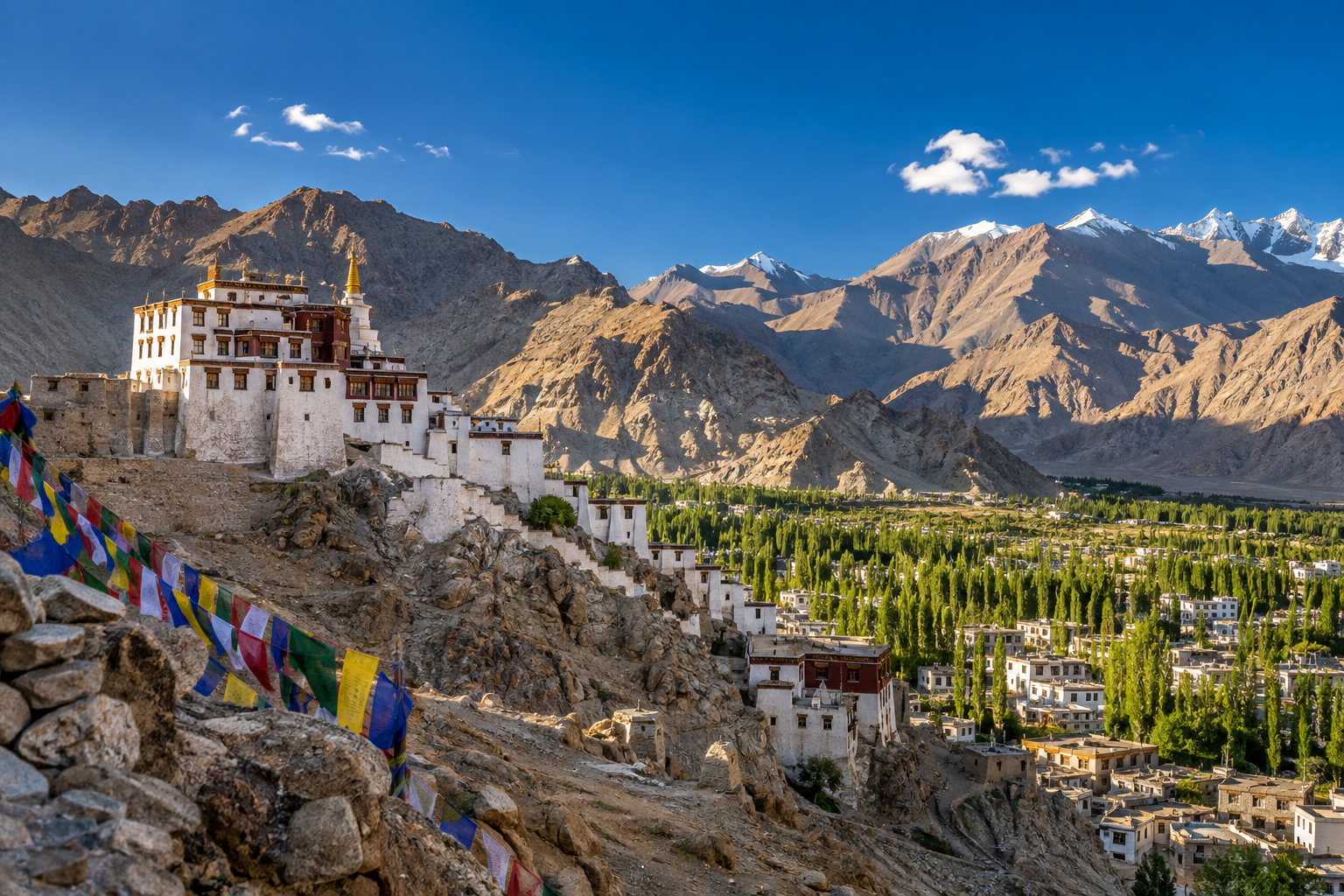 Buddhist monastery in the Ladakh mountains