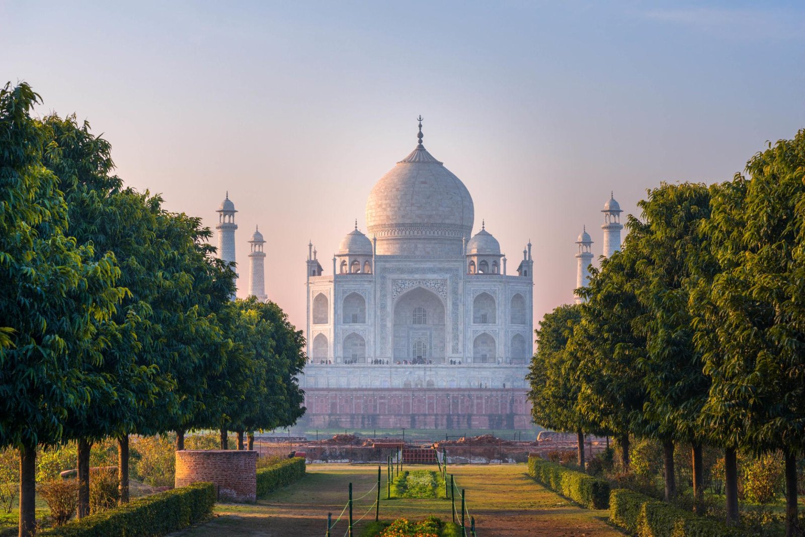 View towards the Taj Mahal from Mehtab Bagh in Agra